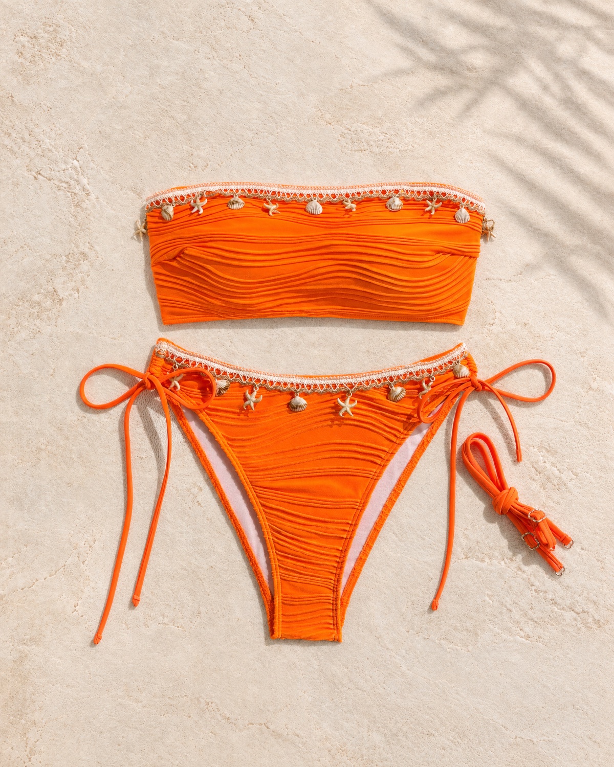Orange Shell-Trim Bikini — hero product shot